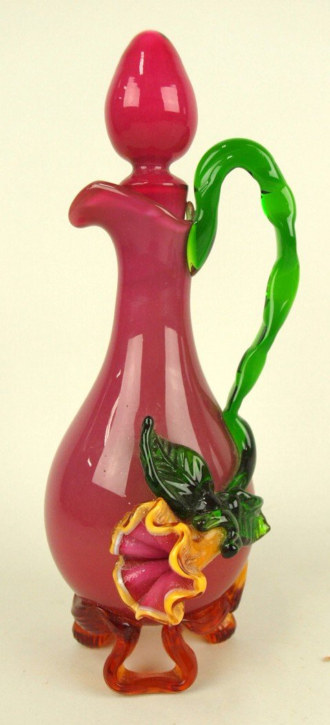 Stevens & Williams style art glass cruet, 9 1/4" (1 of 1)