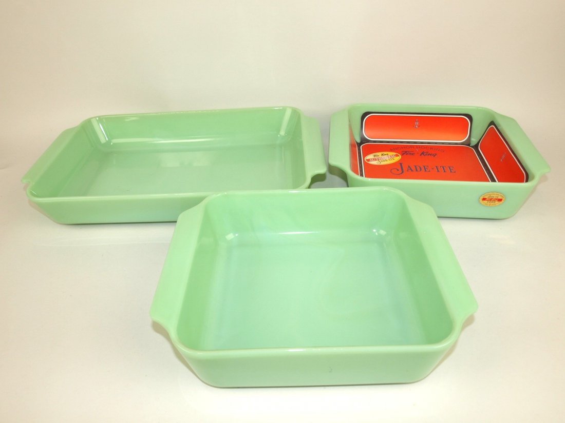 Fire King Jadeite lot of 3 baking dishes (1 of 1)