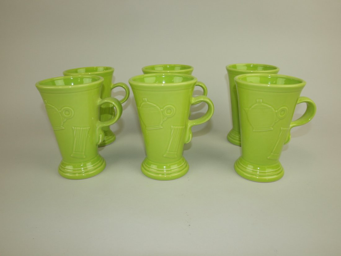 Fiesta Post 86 chartreuse set of 6 pedastal mugs (1 of 1)