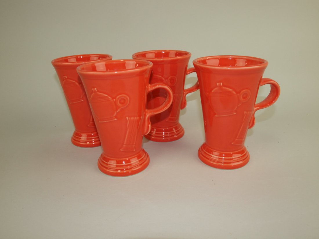Fiesta Post 86 persimmon set of 4 pedestal mugs (1 of 1)