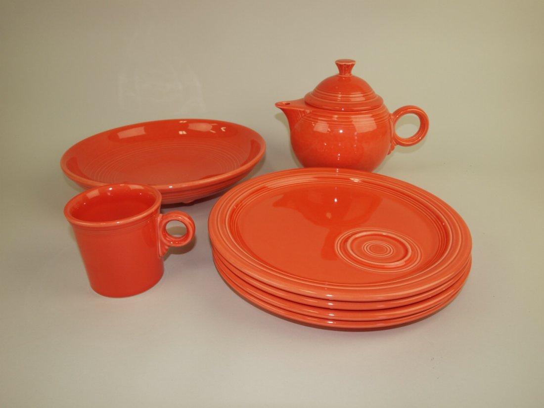 Fiesta Post 86 persimmon lot of 7 pieces: presentation (1 of 1)