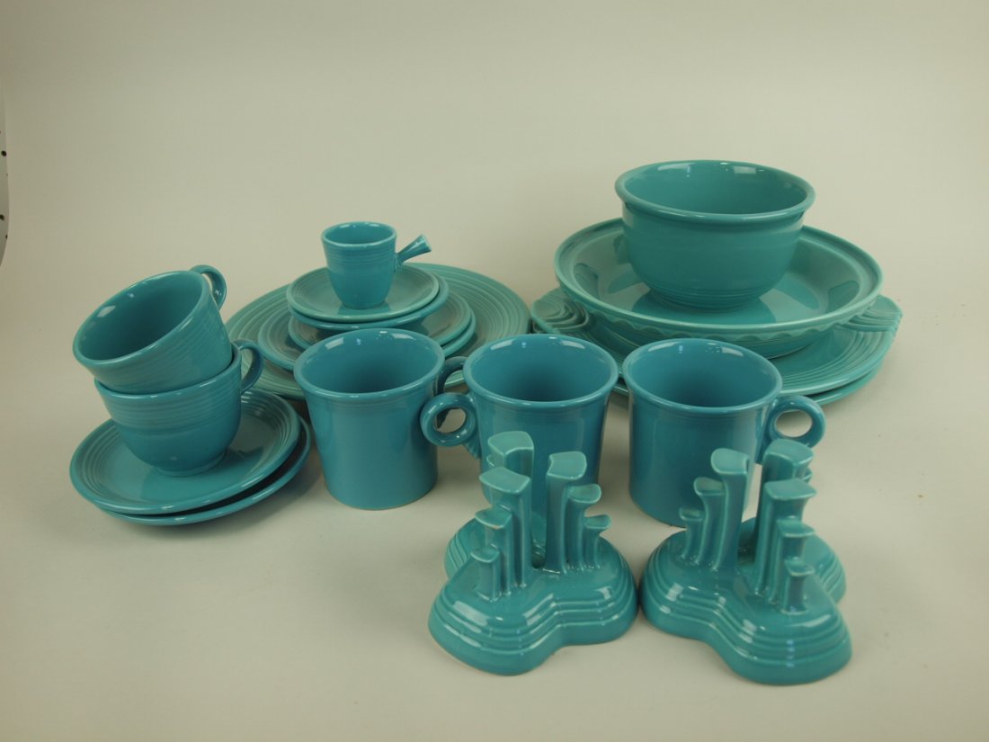 Fiesta Post 86 turquoise lot of 15 pieces: Fiesta Post 86 turquoise lot of 15 pieces