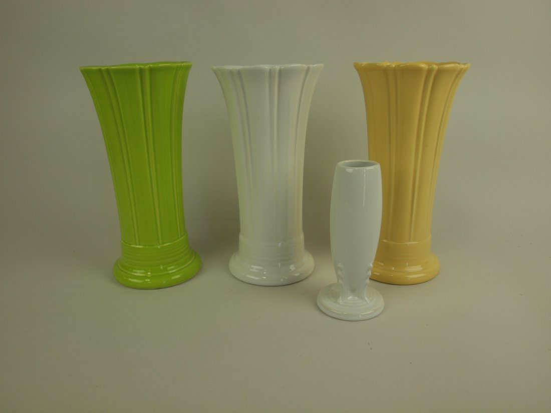 Fiesta Post 86 vase group: medium-chartreuse, white, (1 of 1)