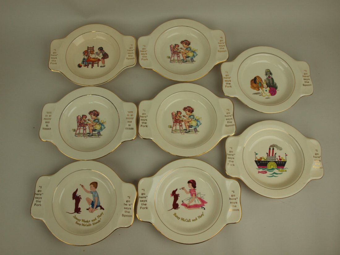 Homer Laughlin lot of 8 childs plates made for the (1 of 1)