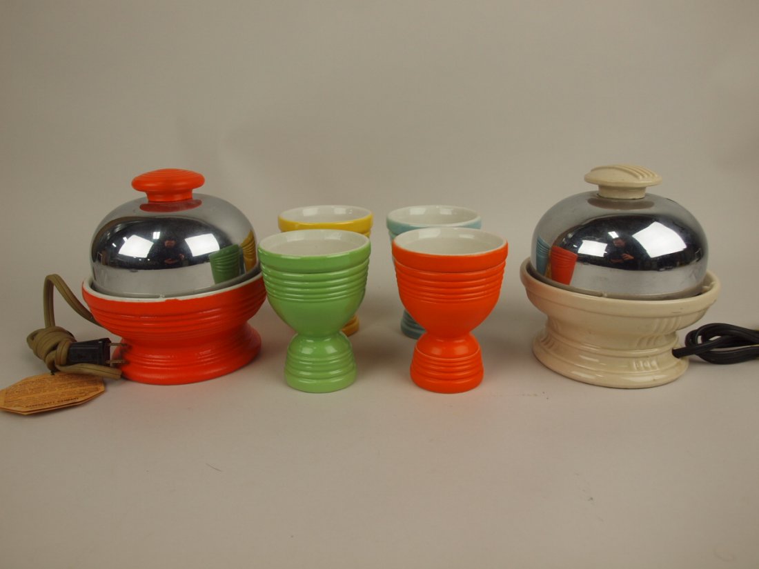 Hankscraft lot of 2 egg poachers, & 4 egg cups: Hankscraft lot of 2 egg poachers, & 4 egg cups