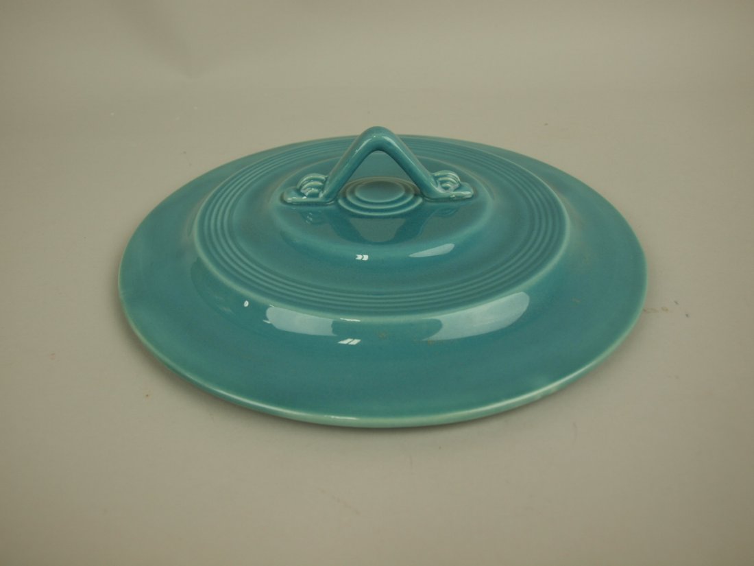 Fiesta Harlequin turquoise casserole lid (1 of 1)