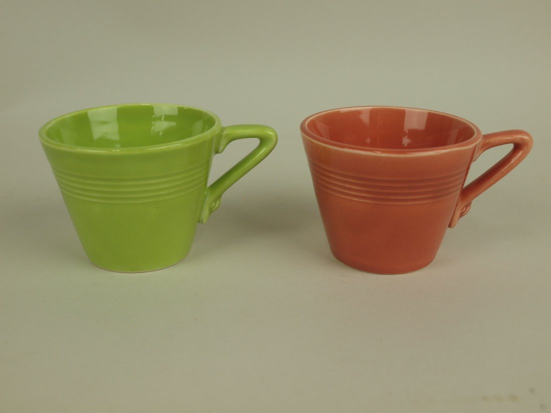 Fiesta Harlequin demitasse cup group: rose & chartreuse: Fiesta Harlequin demitasse cup group: rose & chartreuse (hairline)