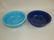 Fiesta 8 1/2" nappy bowl group: turquoise & cobalt