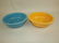 Fiesta 8 1/2" nappy bowl group: turquoise & yellow