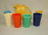 Fiesta 7 piece juice set: yellow disk juice pitcher & 6
