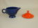 Fiesta cobalt creamer and red sugar lid
