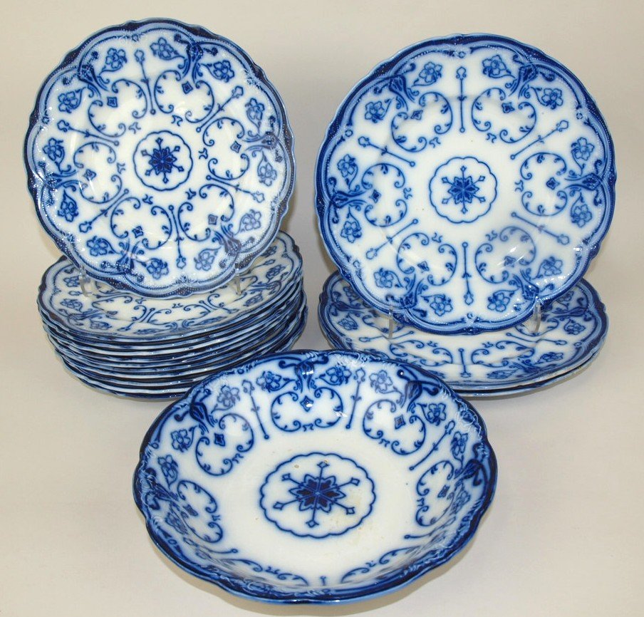 New Warf Pottery Conway lot of flow blue: 9" bowl, (1 of 1)