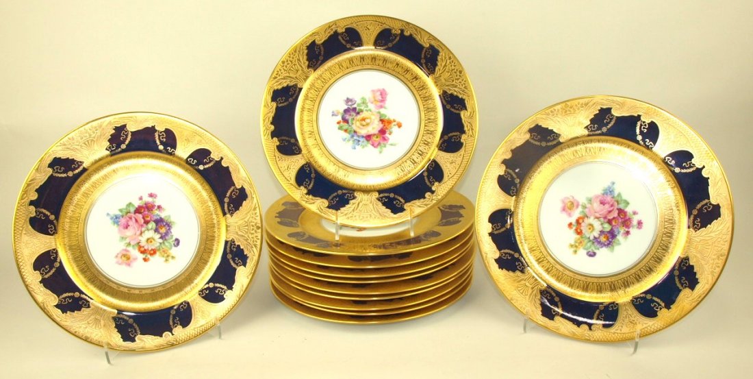 LimogesRoyal China set of 12-11 1/4" cabinet plates, (1 of 3)