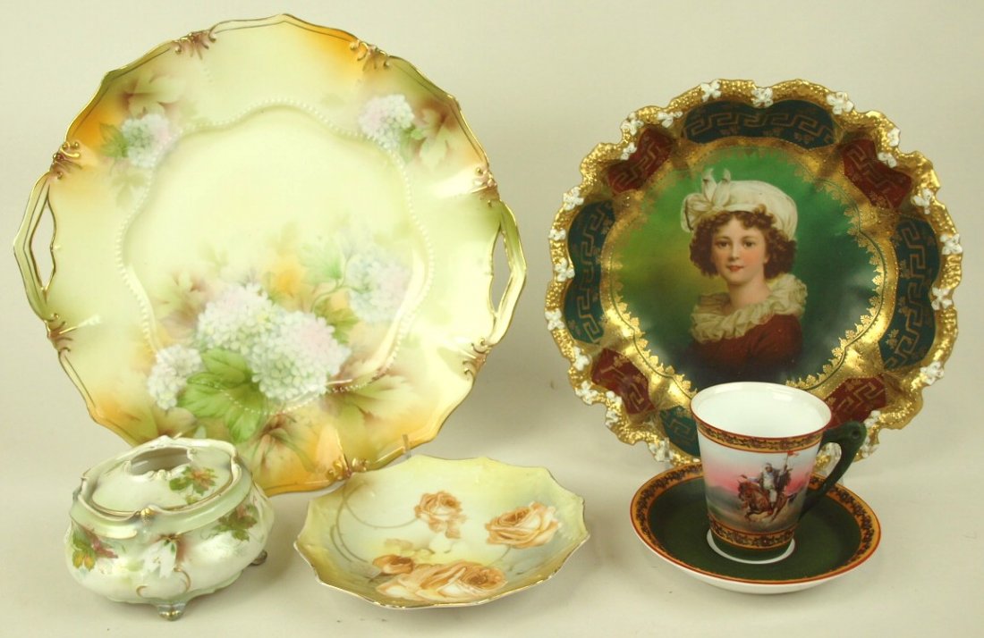 R.S. Prussia cake plate, hair receiver and small plate, (1 of 1)
