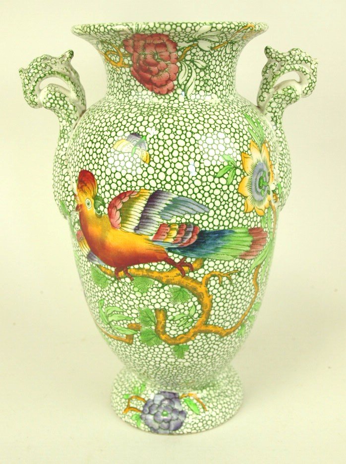 Copeland Spode chintz vase with bird, 8 1/2" (1 of 1)
