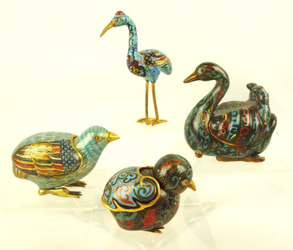 Cloisonne' lot of 4 bird figures (1 of 1)