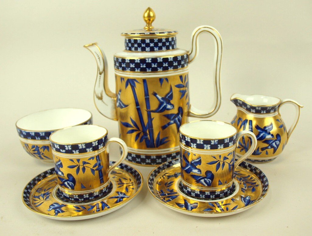 Coalport porcelain Aestetic Movement "Japanese Grove": Coalport porcelain Aestetic Movement "Japanese Grove" part tea service