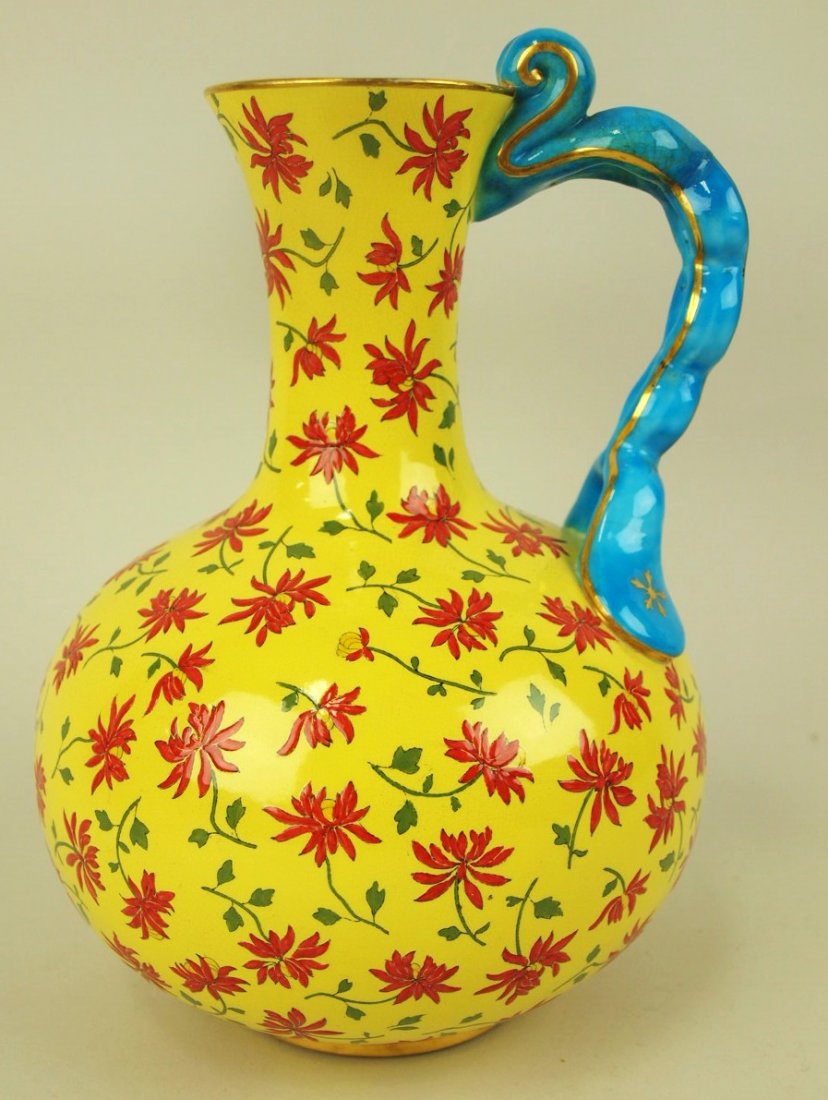 Minton RARE porcelain pitcher decorated with red (1 of 1)