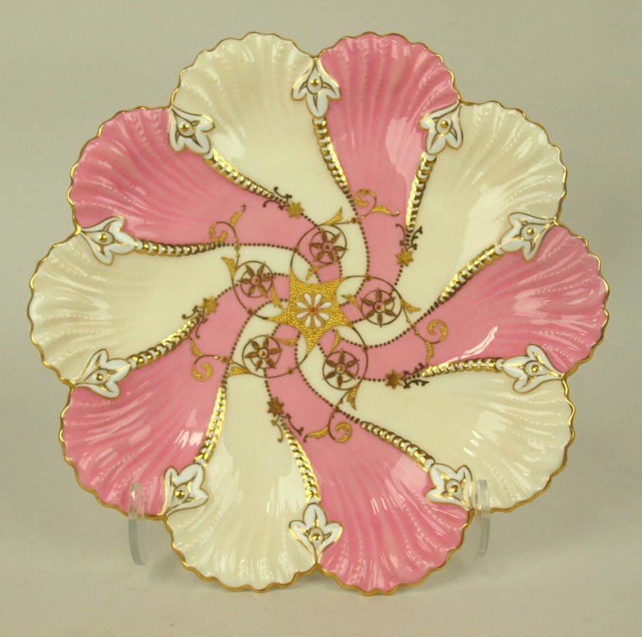 Coalport very RARE porcelain oyster plate c. 1890 (1 of 3)