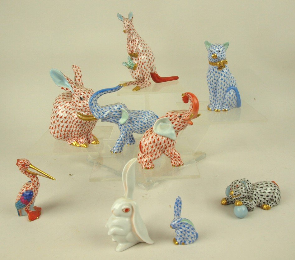Herend lot of 9 animals: rare kangaroo, 3 rabbits, 2 (1 of 1)