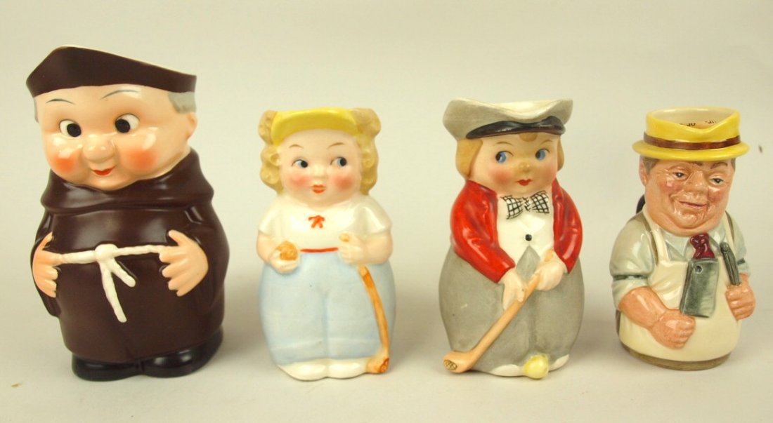 Goebel lot of 3 figural creamers and Royal Douton "Mr. (1 of 1)