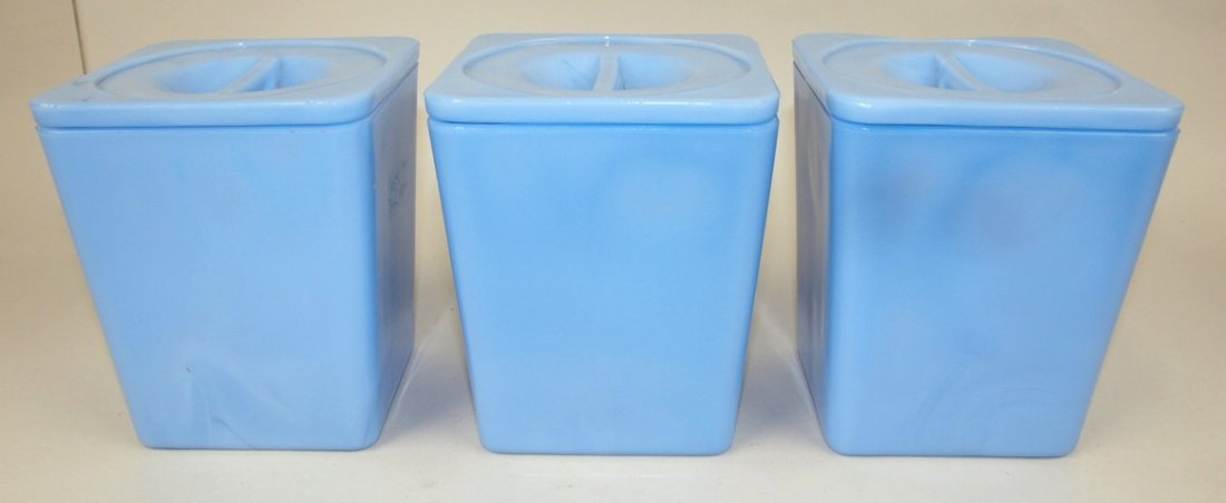 Delphite blue set of 3 canisters, 5" (1 of 1)