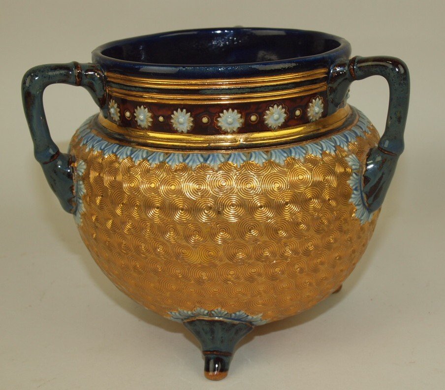Doulton Lambeth tri-handled vase attributed to (1 of 1)