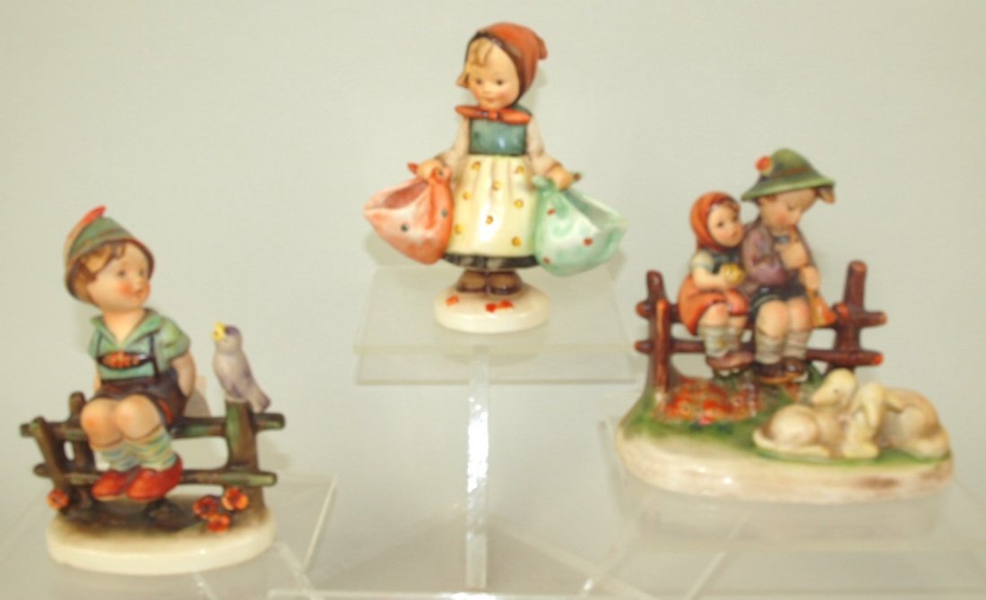 Hummel lot of 3 figures with crown marks: 111/1, 99, & (1 of 1)