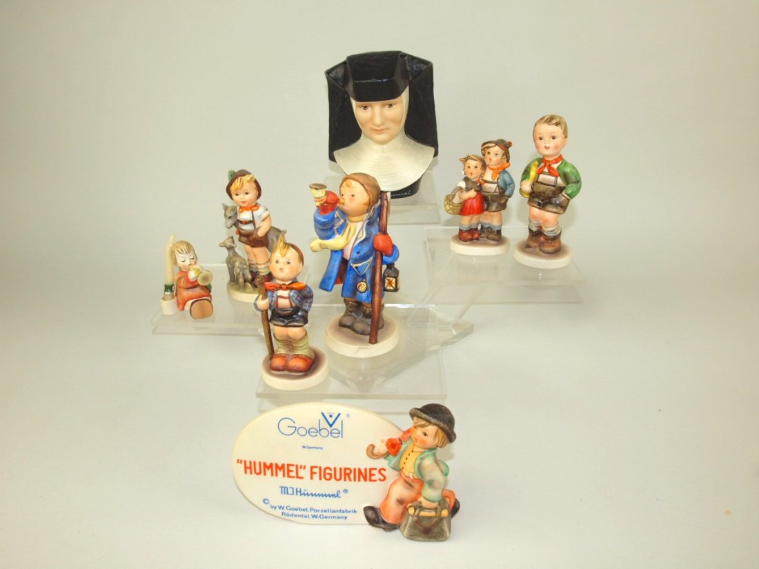 Hummel dealer sign, Hummel nun head figure, and 6 (1 of 1)