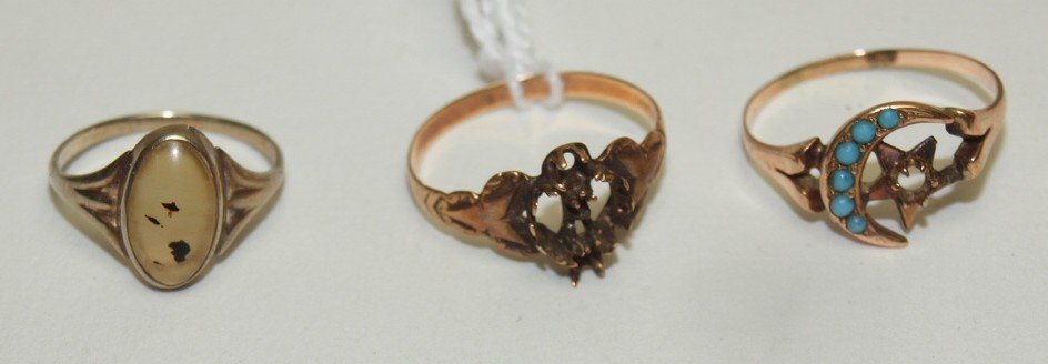 10kt lot of 3 antique Victorian rings, 2.4 DWT (1 of 1)