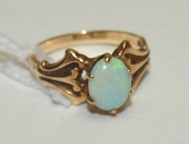 10kt yg antique Victorian opal ring, size 5.5, 1.7 DWT (1 of 1)
