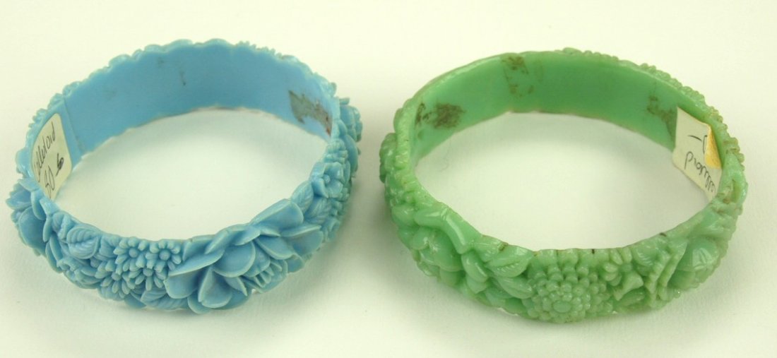 Celluloid lot of 2 bangle bracelets (1 of 1)
