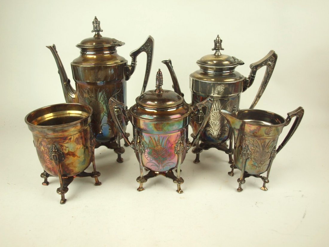 Silver plate 5 piece tea set (1 of 1)