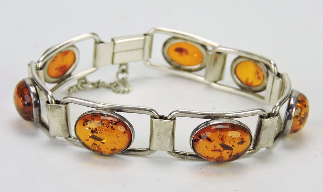 Sterling silver and amber bracelet (1 of 1)