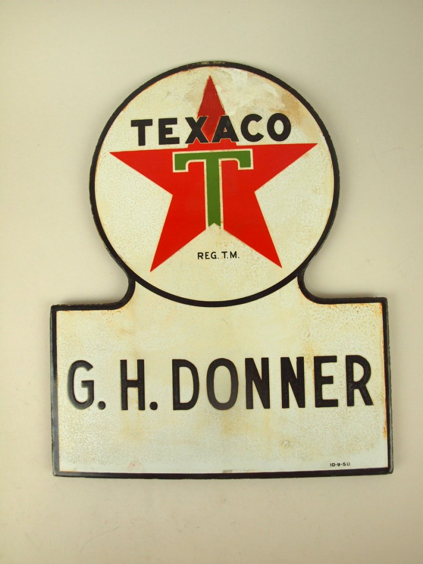 Porcelain advertising single sided sign: "Texaco G.H. (1 of 1)