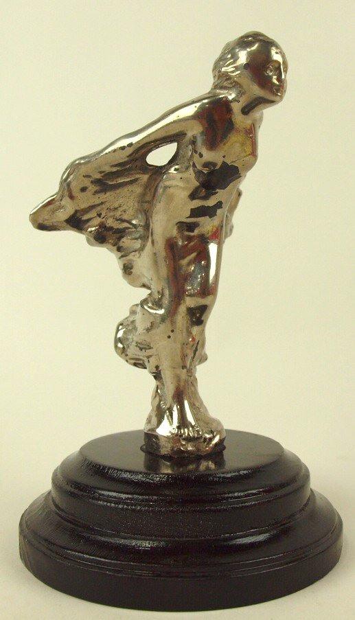 L.V. Aronson lady hood ornament, circa 1922, 6": L.V. Aronson lady hood ornament, circa 1922, 6"
