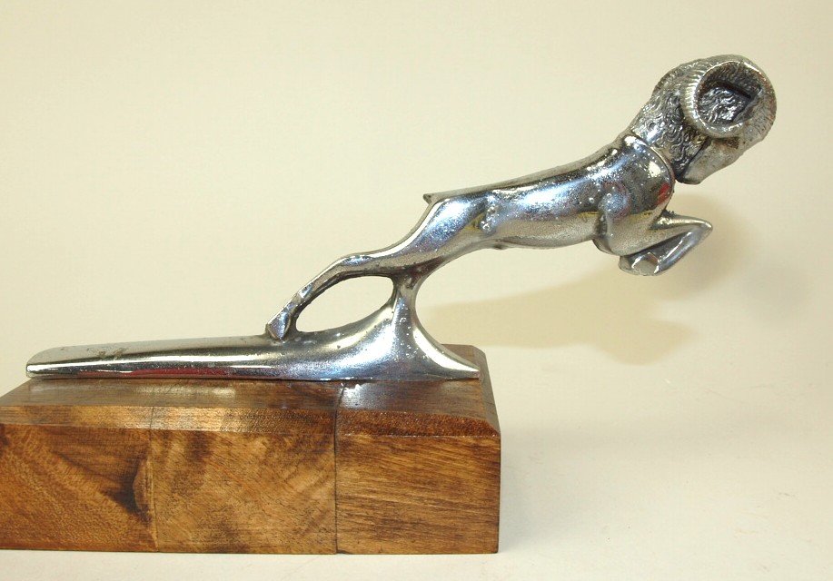 1936 Dodge Ram hood ornament, 3 1/2" x 7 1/2" (1 of 1)