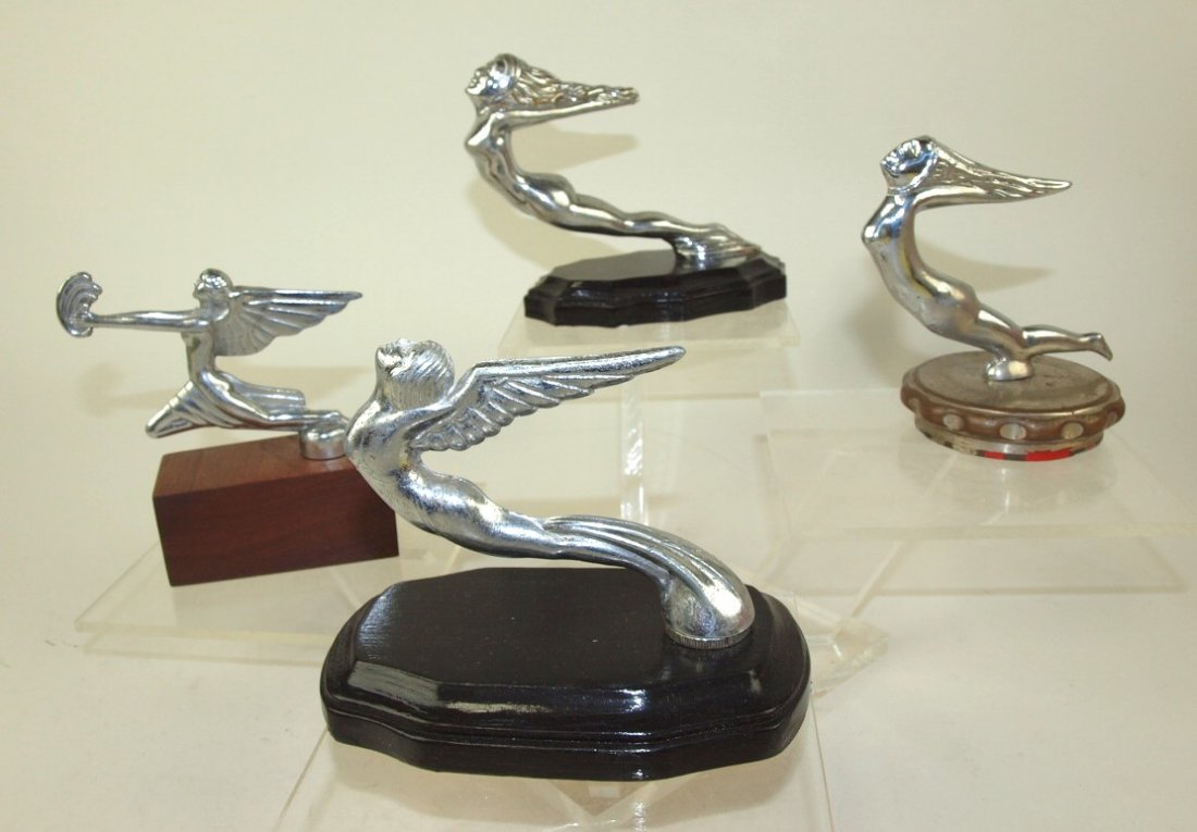 Lot of 4 Lady hood ornaments radiator cap mascots (1 of 1)
