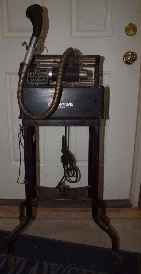 Dictaphone cylinder recording machine on stand (1 of 3)