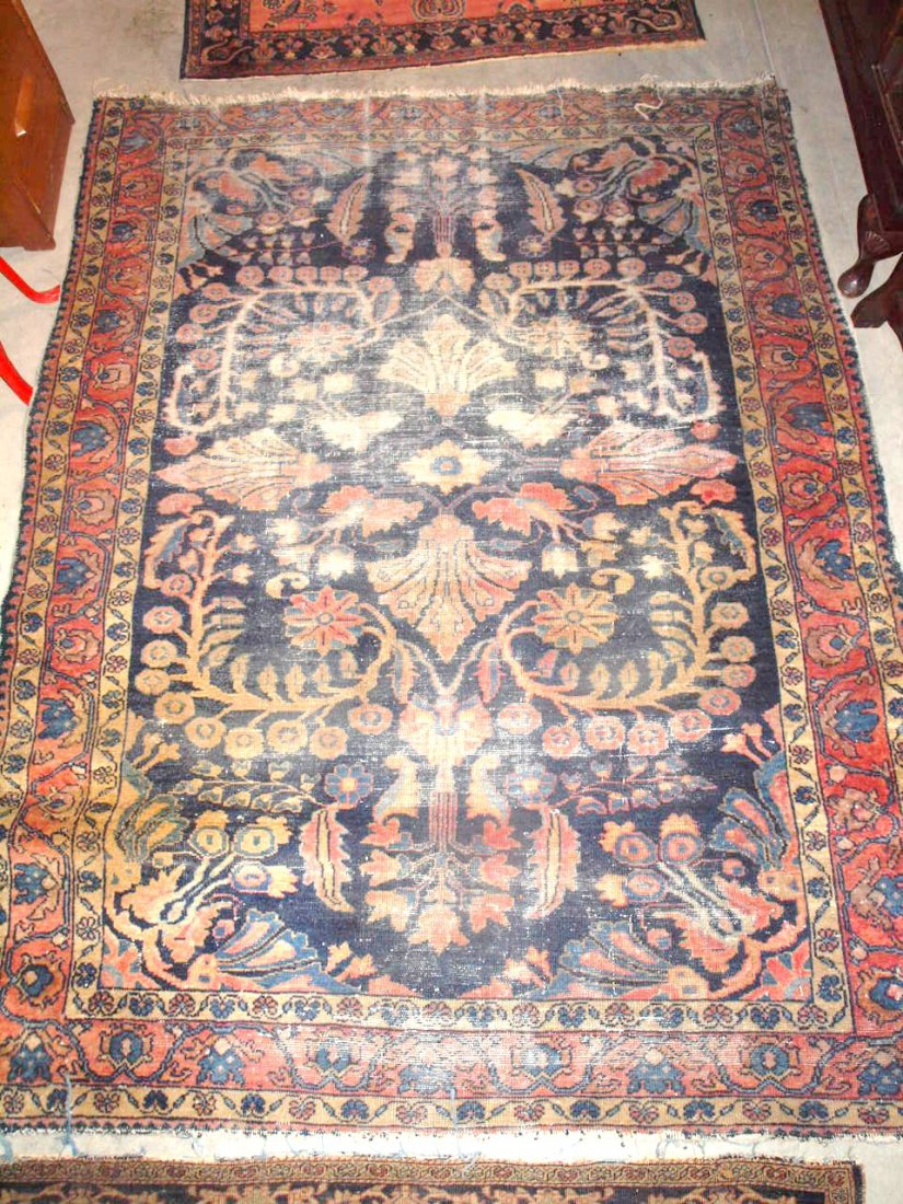 Hamadan oriental rug, worn, 78" x 60" (1 of 1)