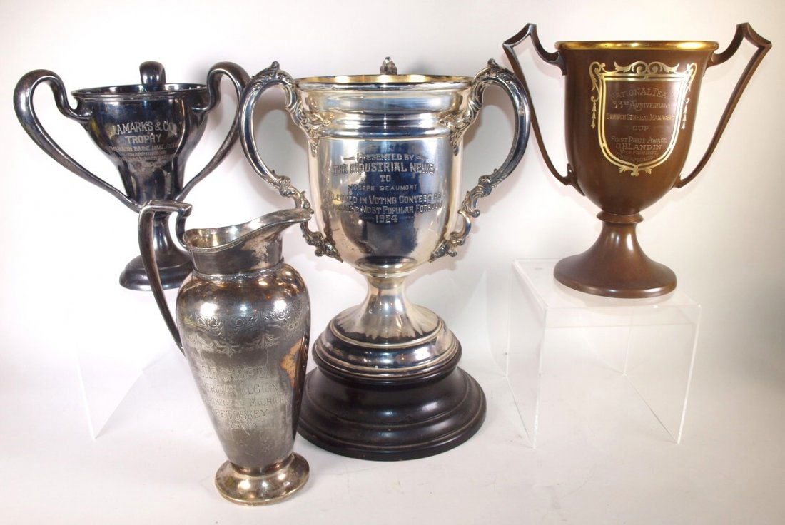 Lot of 4 vintage trophies 10" to 17 1/2": Wabash (1 of 1)