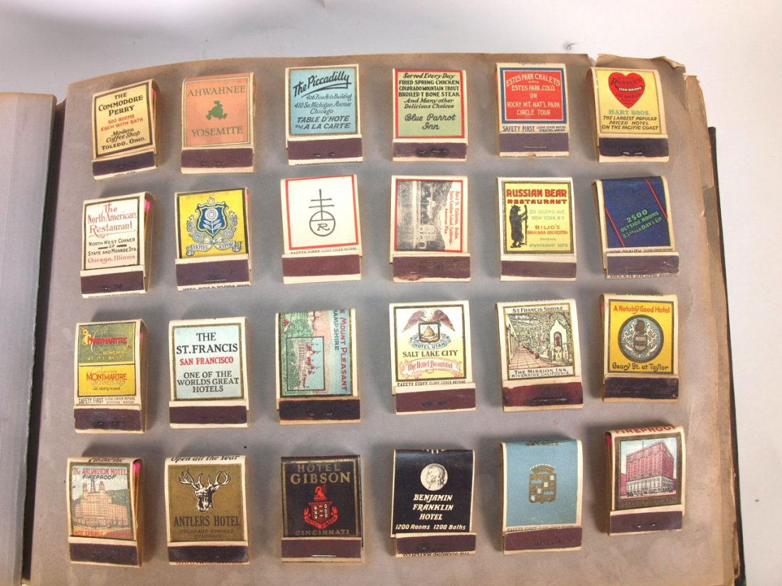 Scrapbook with match book covers from old time historic (1 of 6)