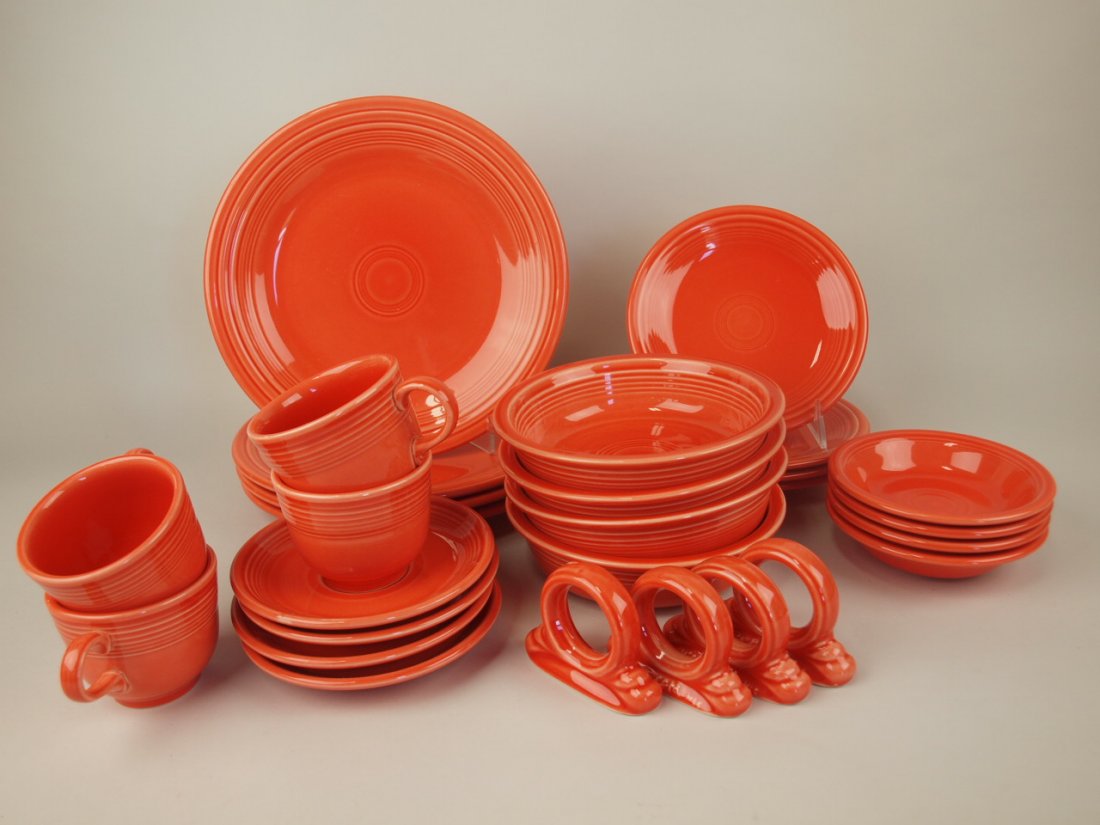Fiesta Post 86 persimmon 7 piece place setting for 4 (1 of 1)