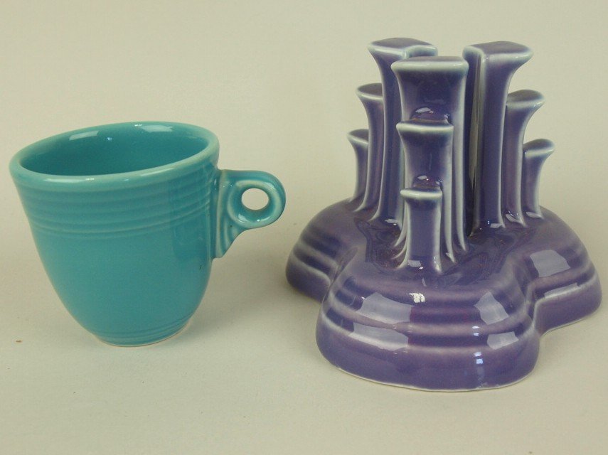Fiesta Post 86 lilac pyramid candleholder and turquoise (1 of 1)