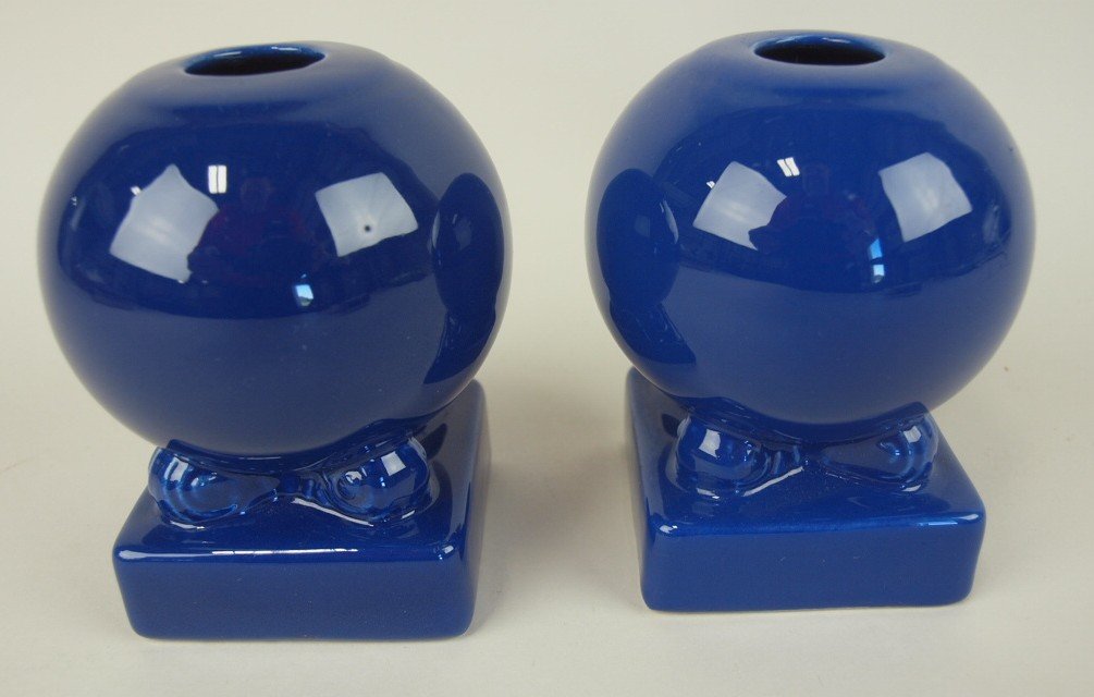 Fiesta tripod candle holders, pair, cobalt (1 of 1)