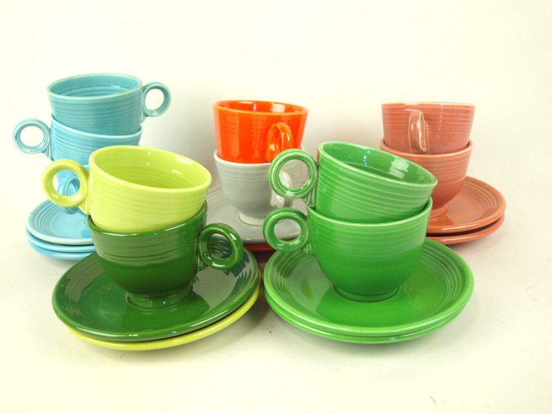 Fiesta cup & suacer, 11 mixed colors: Fiesta cup & suacer, 11 mixed colors