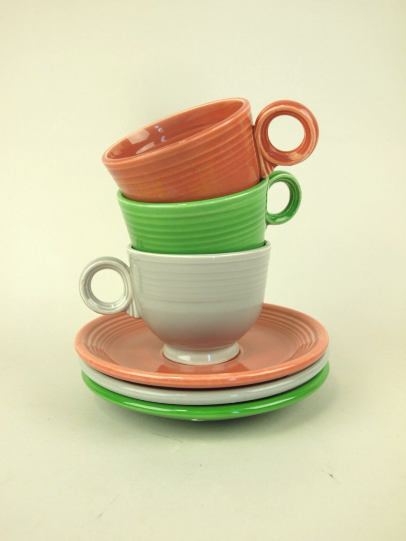 Fiesta cup & saucer, 3 mixed colors (1 of 1)