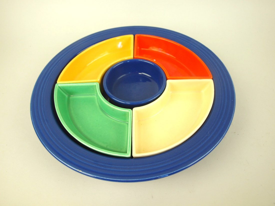 Fiesta relish tray complete, nick to tray & 2 sides (1 of 1)