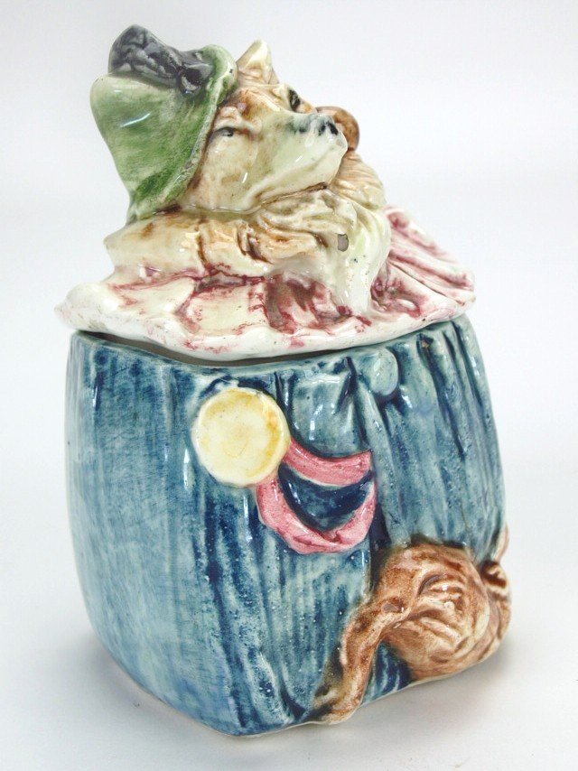 Continental majolica fox dress as a clown figural (1 of 1)