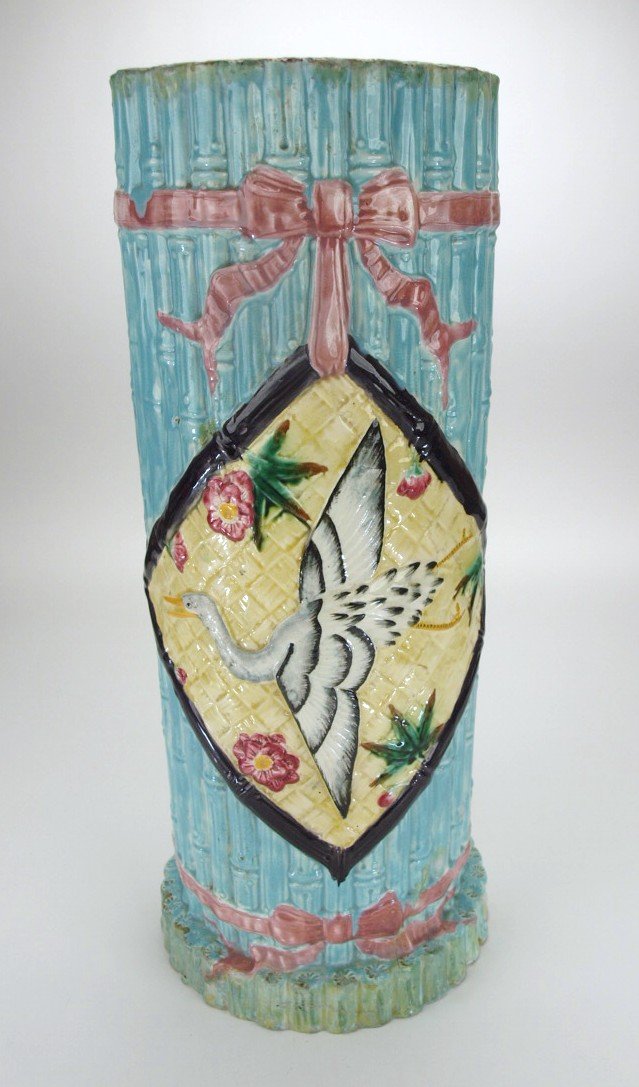 Fielding majolica crand and bamboo umbrella stand, (1 of 1)